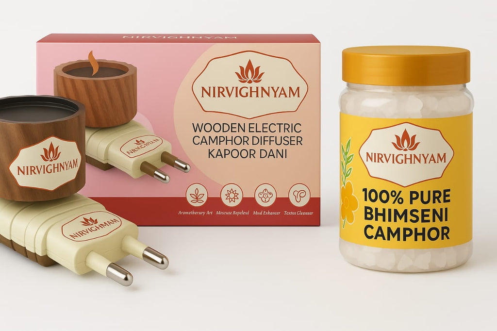 Nirvighnyam Electric Camphor Burner Essential Oil Diffuser for Home Office Meditation