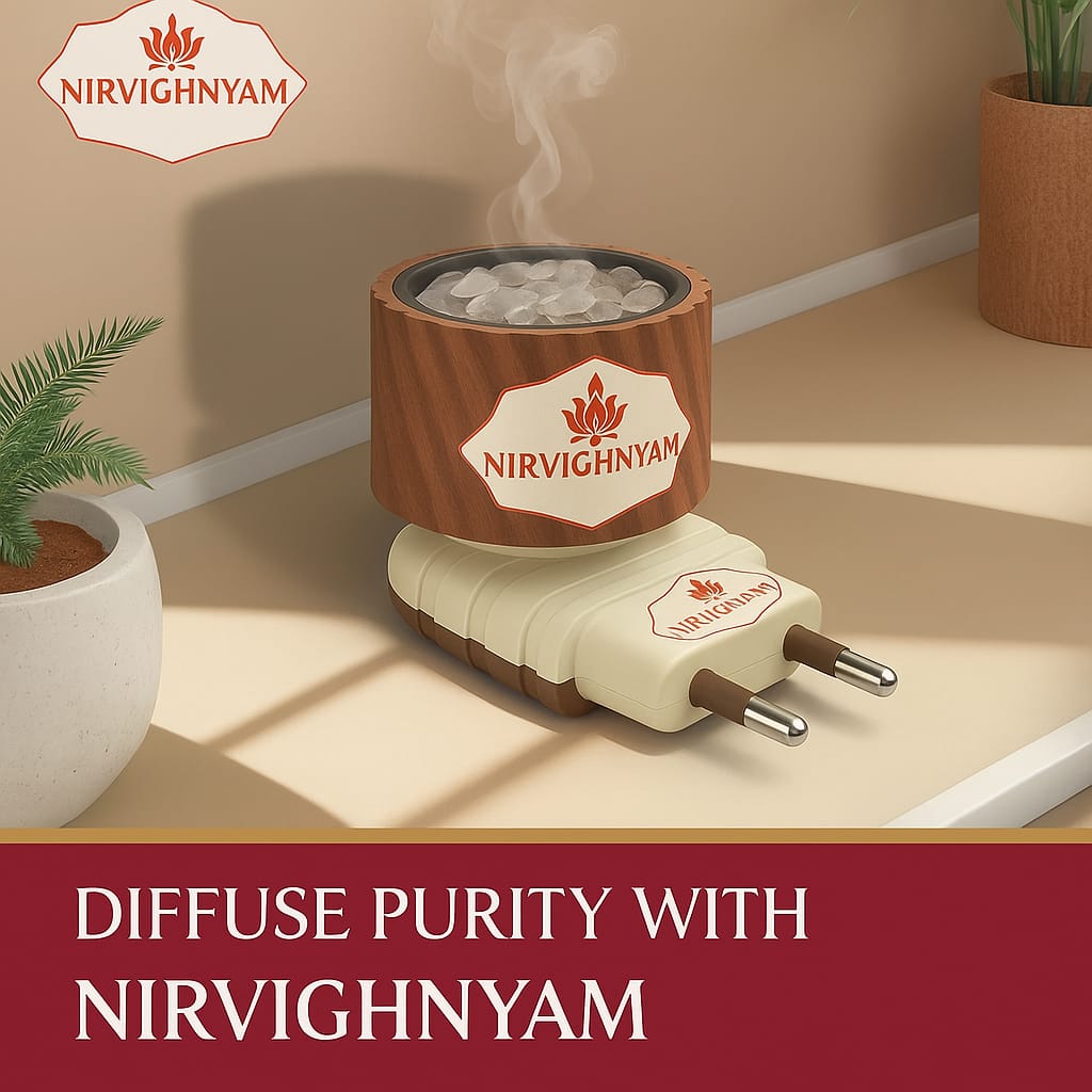 Nirvighnyam Electric Camphor Burner Essential Oil Diffuser for Home Office Meditation