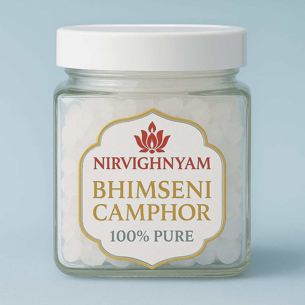 Pure Natural Bhimseni Camphor for Pooja, Air Purifier, Aromatherapy, Long-Lasting Fragrance