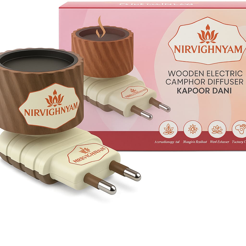 Nirvighnyam Electric Camphor Burner Essential Oil Diffuser for Home Office Meditation