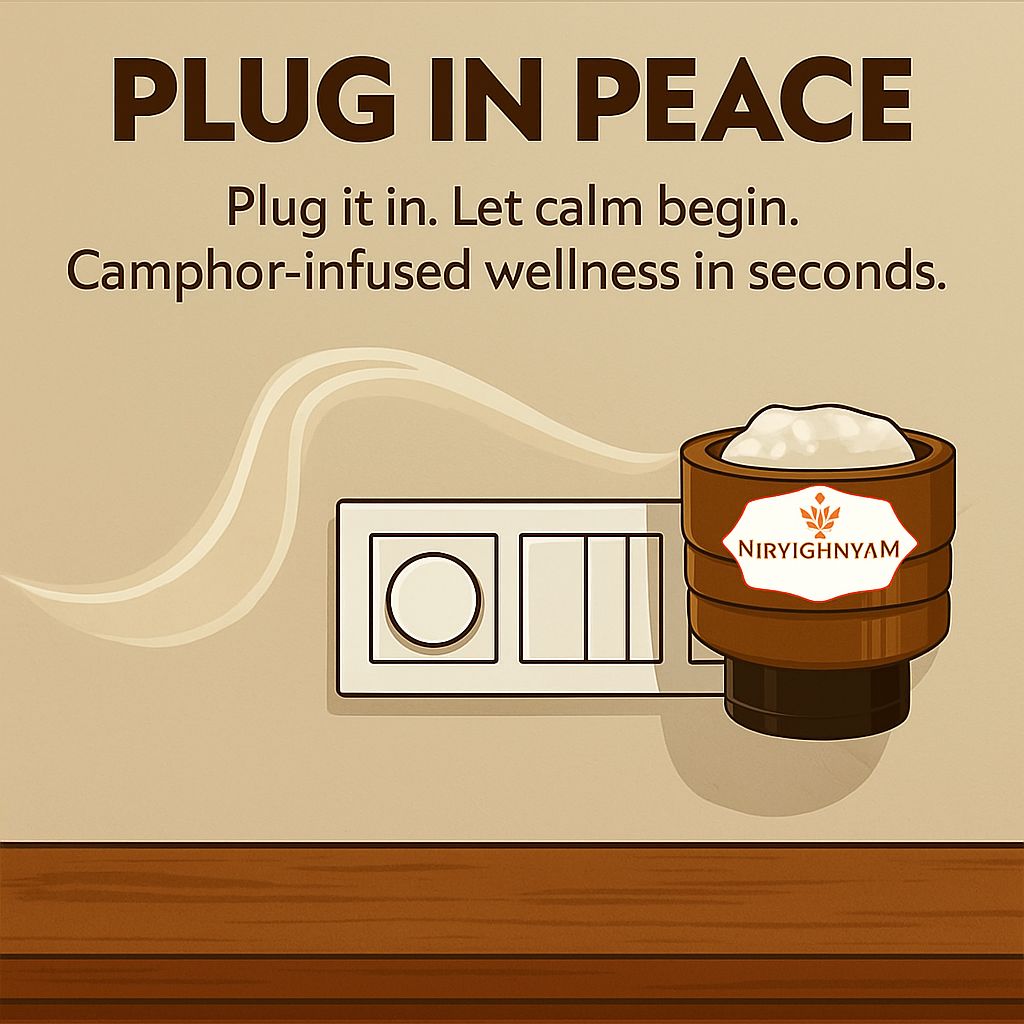 Nirvighnyam Electric Camphor Burner Essential Oil Diffuser for Home Office Meditation