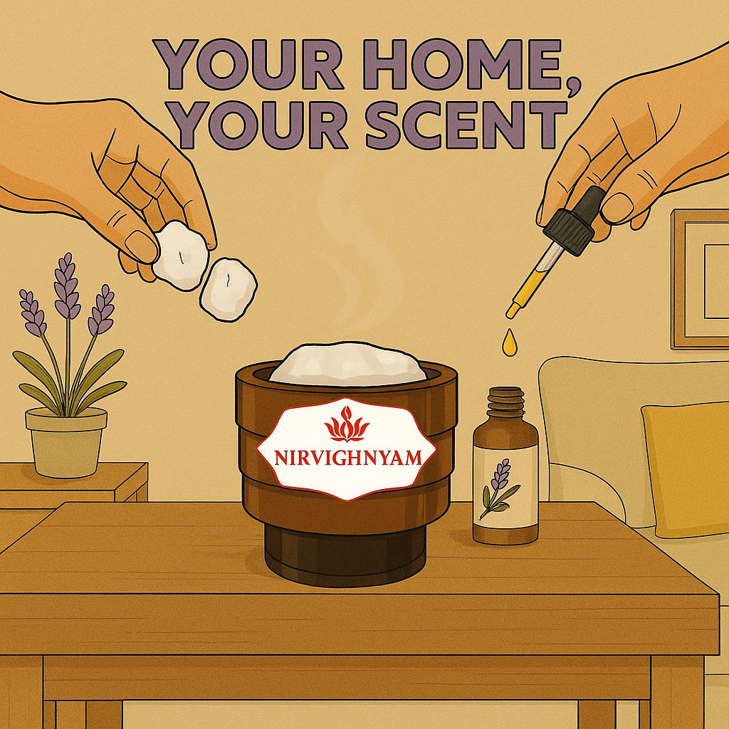 Nirvighnyam Electric Camphor Burner Essential Oil Diffuser for Home Office Meditation